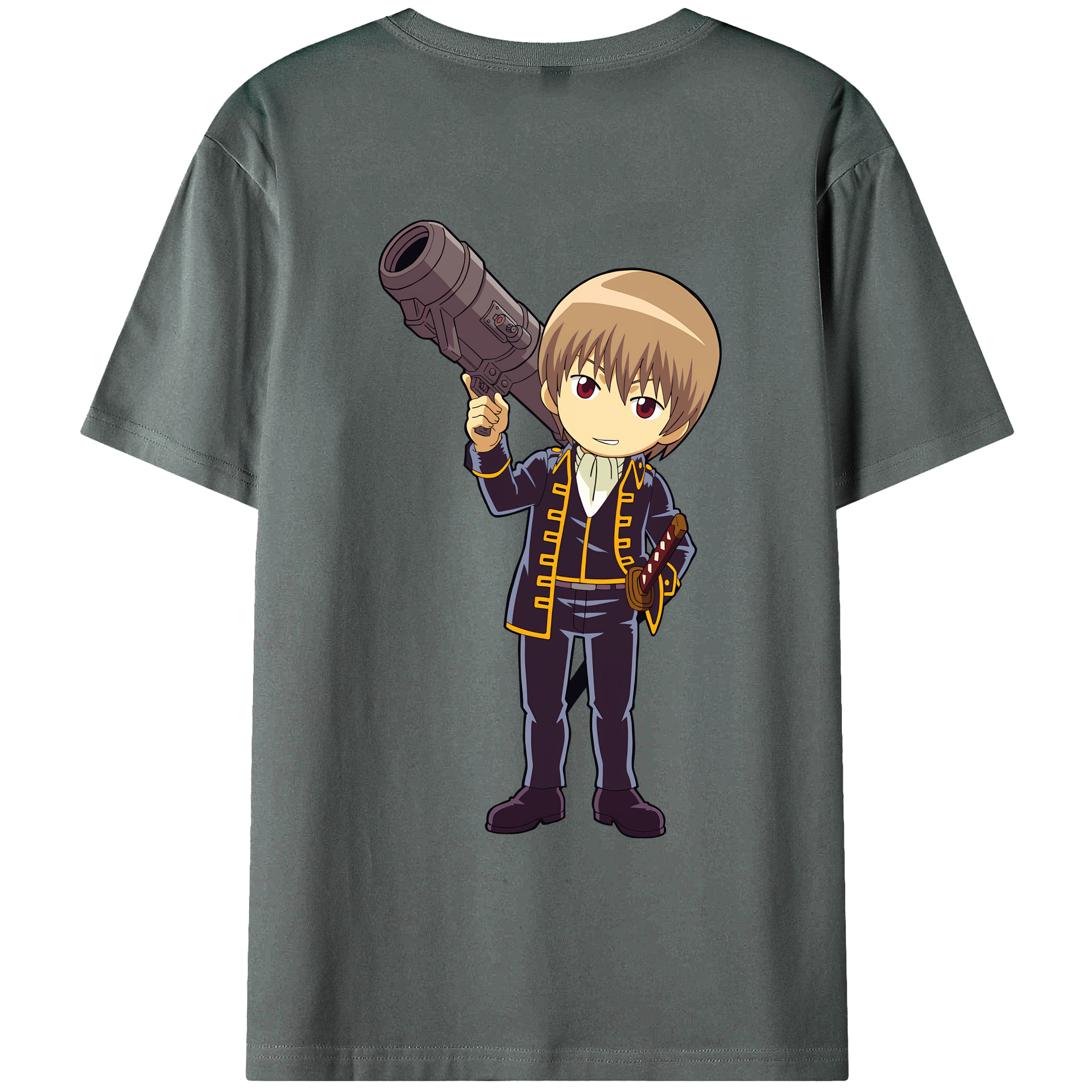 （画像用） ぎんたま 坂田銀時（さかたぎんとき） 神楽 志村新八（しむら しんぱち） GINTAMA Sakata Gintoki Kagura Shimura Shinpachi 綿100％ メンズ半袖Tシャツ（バックプリント） 通気性
